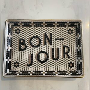 Anthropologie The Bistro Tile Stoneware Tray -- Bonjour